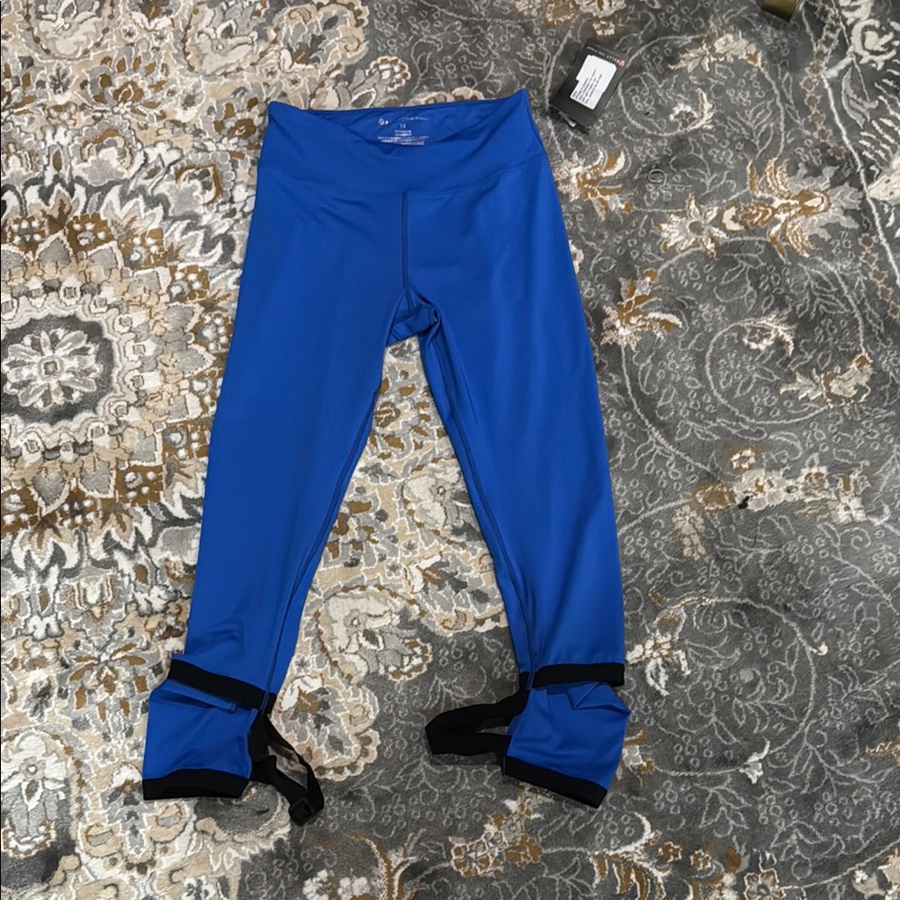 Bally Blue Performance Leggings with Ankle Contrast